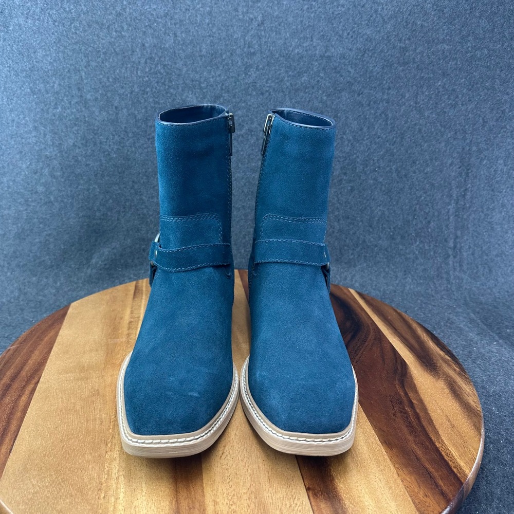 Dingo Mens Calgary Ankle Boots Leather Whiskey Navy Blue DI 296 Size 9 - Picture 3 of 9